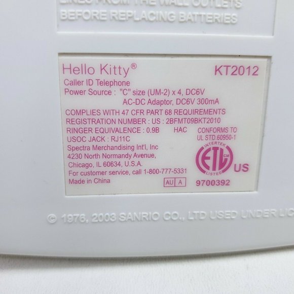 Hello Kitty Angel KT2010 Telephone Phone Landline - Picture 10 of 10